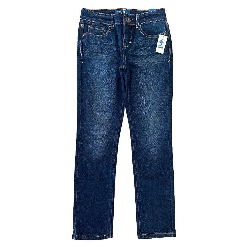 P.S. Aeropostale Girls Skinny Jeans 8R NWT Adjustable Waist Dark Wash